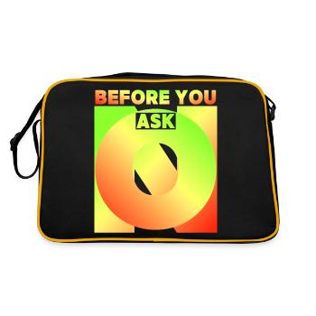 Avant de demander, avant de demander, drôle de dicton - Sac Retro - noir/or - Dos