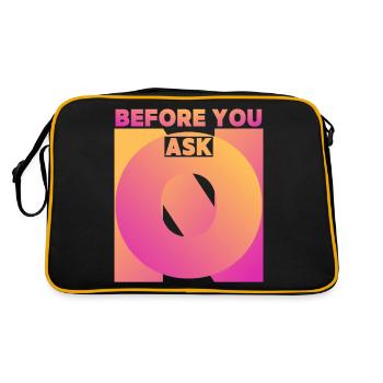 Drôle de dicton, avant de demander, avant de demander - Sac Retro - noir/or - Dos