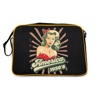 America, USA, Rock'n'Roll, 1950s, Pinup - Retro Bag - black/gold - Back