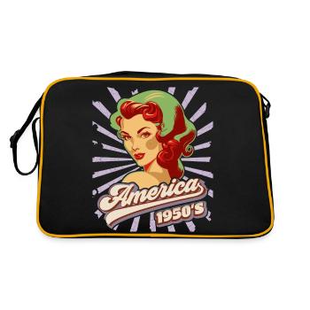 Pin-up, America, USA, Rock'n'Roll, 1950s - Retro Bag - black/gold - Back