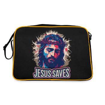 Jesus Christ with Crown of Thorns on the Passion Trail - Retro Bag - black/gold - Back