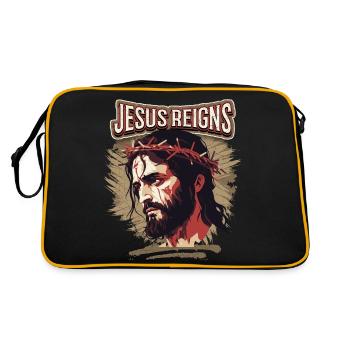 Jesus Passion Way Christ with Crown of Thorns - Retro Bag - black/gold - Back