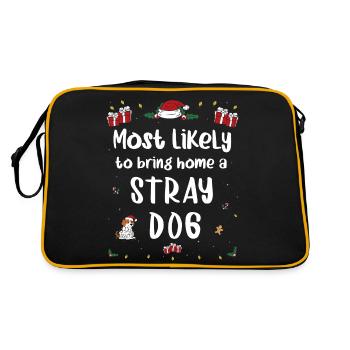 Am wahrscheinlichsten, um Weihnachten mit einem streunenden Hund nach Hause zu bringen - Retro Tasche - Schwarz/Gold - Hinten