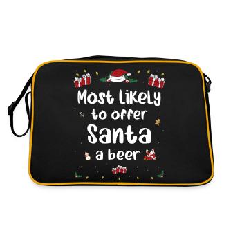 Le plus susceptible d’offrir au Père Noël une bière amusante à boire - Sac Retro - noir/or - Dos