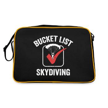 Bucket List Skydiving Parachute Skydiver - Retro Tasche - Schwarz/Gold - Hinten
