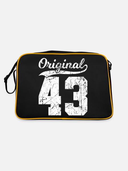 43 Original 81 Ans Homme Femme Anniversaire - Sac Retro - noir/or - Dos