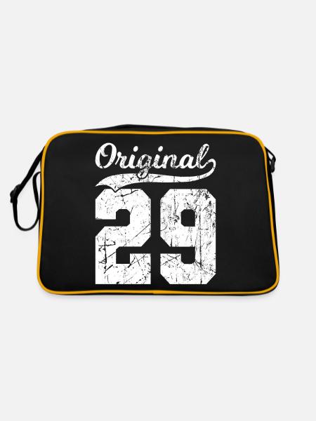 29 Original 95 Jahren Mann Frau Geburtstag - Retro Tasche - Schwarz/Gold - Hinten
