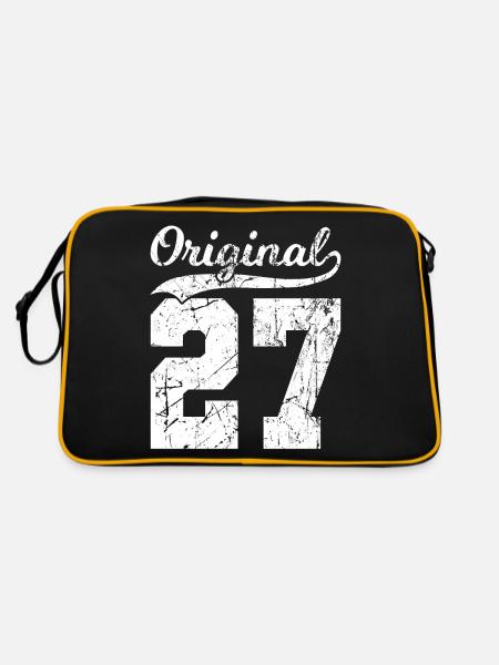 27 Original 97 Jahren Mann Frau Geburtstag - Retro Tasche - Schwarz/Gold - Hinten