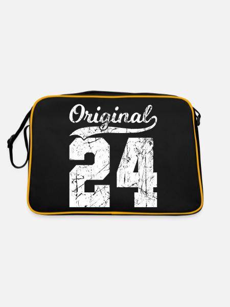 24 Original 100 Jahren Mann Frau Geburtstag - Retro Tasche - Schwarz/Gold - Hinten