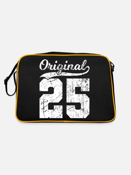 25 Original 99 Jahren Mann Frau Geburtstag - Retro Tasche - Schwarz/Gold - Hinten