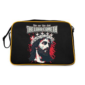 Christian saying: Jesus Christ with crown of thorns - Retro Bag - black/gold - Back