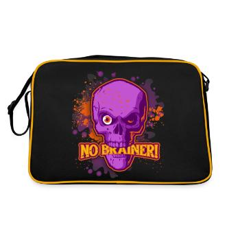 Crâne Dessin Animé, Crâne, Zombies Disant - Sac Retro - noir/or - Dos
