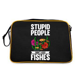 Aquaristik Fischzucht Aquarianer - Retro Tasche - Schwarz/Gold - Hinten
