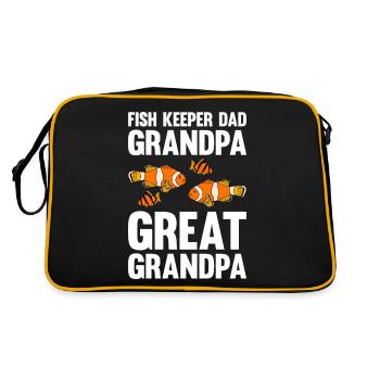 Aquaristik Fischzucht Aquarianer - Retro Tasche - Schwarz/Gold - Hinten