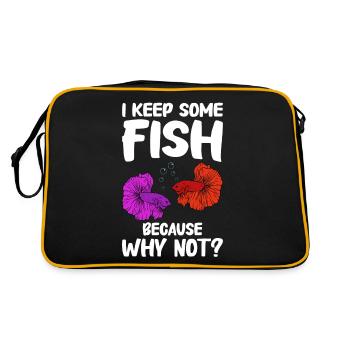Aquaristik Fischzucht Aquarianer - Retro Tasche - Schwarz/Gold - Hinten
