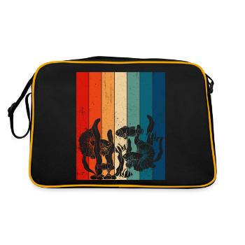 Aquaristik Fischzucht Aquarianer - Retro Tasche - Schwarz/Gold - Hinten