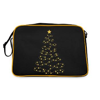 Weihnachtsbaum - Retro Tasche - Schwarz/Gold - Hinten