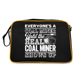 Coal Miner Real Coal Miner Shows Up - Retro Bag - black/gold - Back