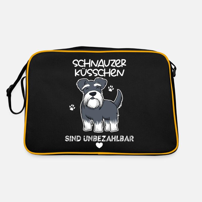 Schnauzer Küsschen sind unbezahlbar Retro Tasche