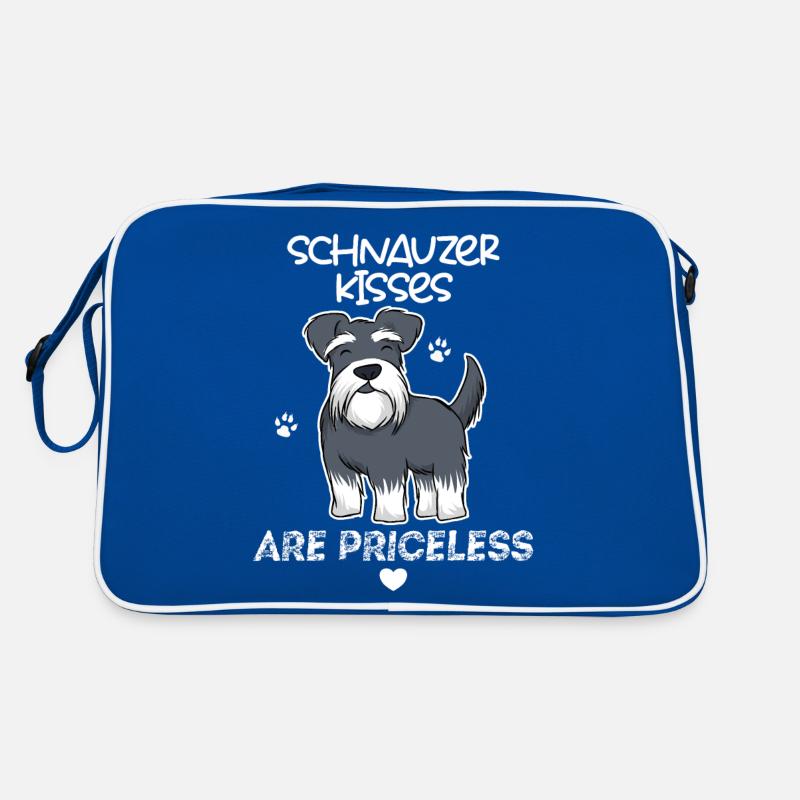 Schnauzer kisses are priceless master mistress Retro Bag