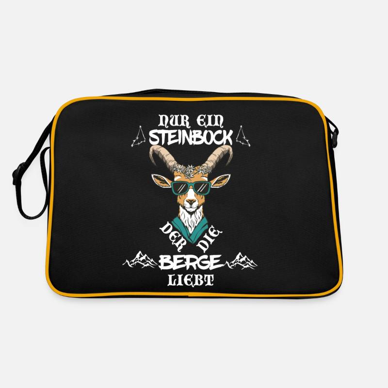 Nur ein Steinbock der die Berge liebt Sternzeichen Retro Tasche