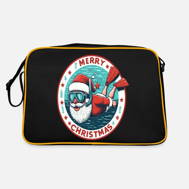 Weihnachtsmann Tauchen Schnorcheln Retro Tasche