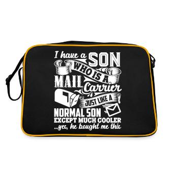 Mail Carrier My Son Is A Mail Carrier - Retro Bag - black/gold - Back