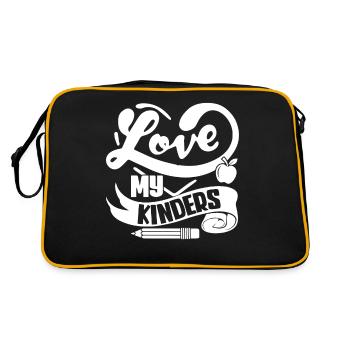 Kindergarten Teacher Love My Kinders - Retro Bag - black/gold - Back