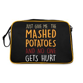 Mashed Potatoes Funny Thanksgiving Christmas - Retro Bag - black/gold - Back