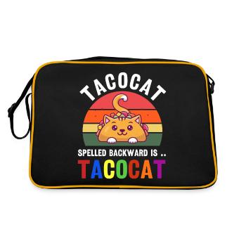 TacoCat Taco Cat Cinco de Mayo TacoCat Tacos - Retro Bag - black/gold - Back