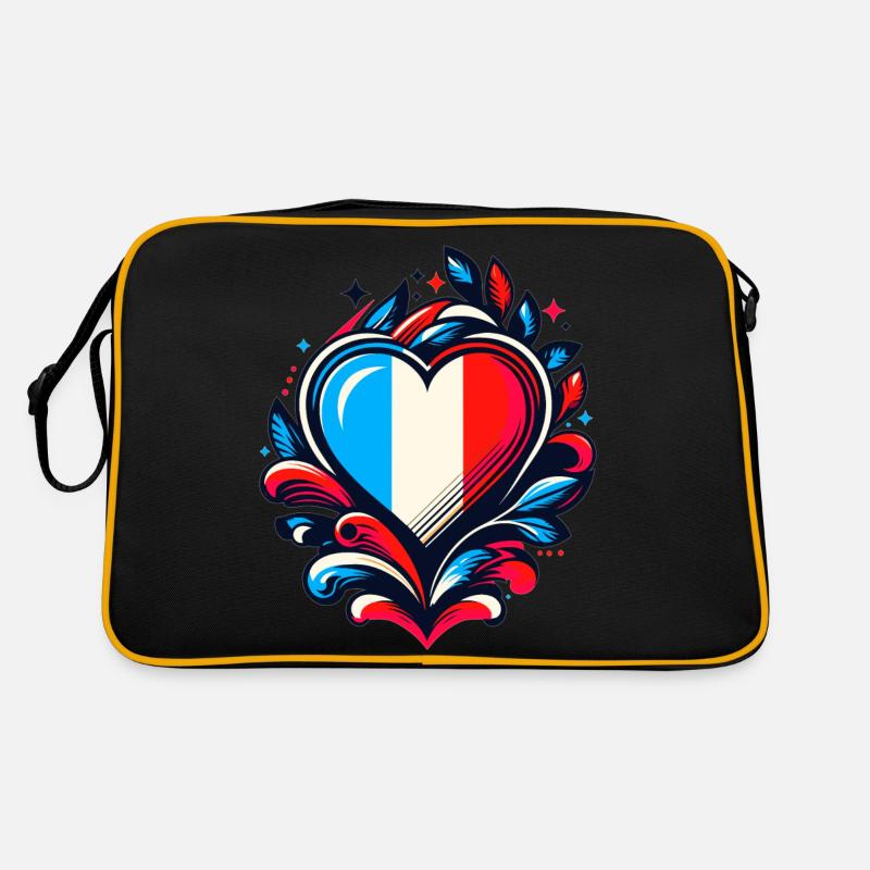 Coeur drapeau Français Sac Retro