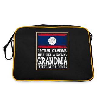 Laos Laote Laoten Oma Lao I Geschenk - Retro Tasche - Schwarz/Gold - Hinten
