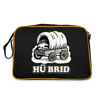 Hü Brid - Lustiges Hybrid Auto - Faultier - Retro Tasche - Schwarz/Gold - Hinten