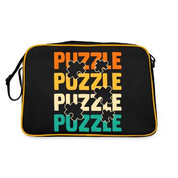 Puzzle fan puzzler puzzle pièces de puzzle - Sac Retro - noir/or - Dos