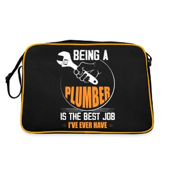Being A Plumber Is The Best Job I've Ever Have Pip - Retro Tasche - Schwarz/Gold - Hinten