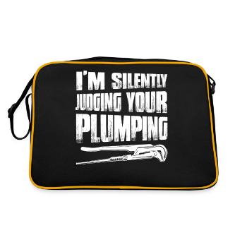 I'm Silently Judging Your Plumping Pipefitter Plum - Retro Bag - black/gold - Back