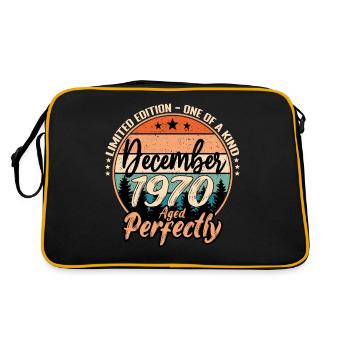 Dezember 1970 Jubiläum 1970 Legenden Dezember - Retro Tasche - Schwarz/Gold - Hinten