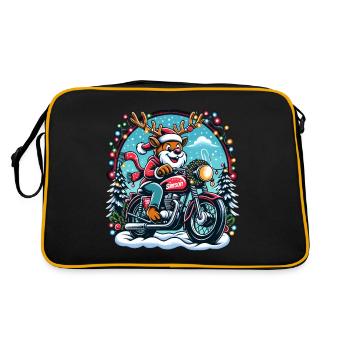 Simson S51 Enduro - Weihnachts - für Ihn lustiges - Retro Tasche - Schwarz/Gold - Hinten