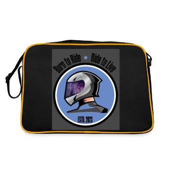 Born to Ride, Ride to Live - Retro Tasche - Schwarz/Gold - Hinten