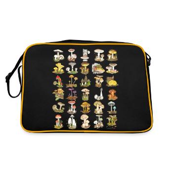 Mushroom Diversity - Retro Bag - black/gold - Back