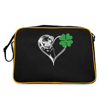 Carlin irlandais visage trèfle - Sac Retro - noir/or - Dos