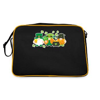 Nains nordiques irlandais Drôle Lucky Leprechauns - Sac Retro - noir/or - Dos