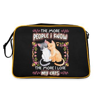 Chat, Chat Sarcastique Qui Dit, Amour De Chat - Sac Retro - noir/or - Dos