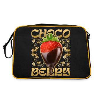 Strawberry with chocolate - Retro Bag - black/gold - Back