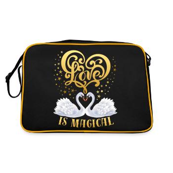 Cygnes amoureux, amour-amour, dire - Sac Retro - noir/or - Dos