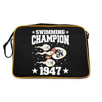 1947 Geburtstag 77 Jahre alt - Retro Tasche - Schwarz/Gold - Hinten