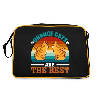 Orangefarbene Katzen Sind Die Besten - Retro Tasche - Schwarz/Gold - Hinten