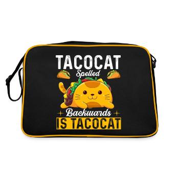 Tacocat spelled backwards is Tacocat - Retro Bag - black/gold - Back