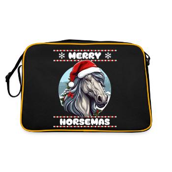 Joli cheval souhaite un joyeux Noël fille - Sac Retro - noir/or - Dos