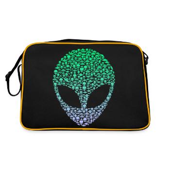 Tête extraterrestre d’OVNI martien extraterrestre - Sac Retro - noir/or - Dos